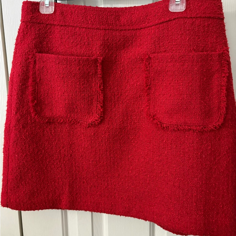 LOFT Vibrant Red A-Line Skirt